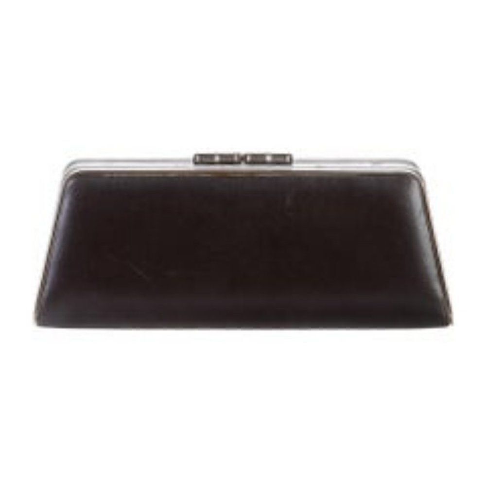 Tiffany & Co. Leather Sabrina Frame Clutch - Black